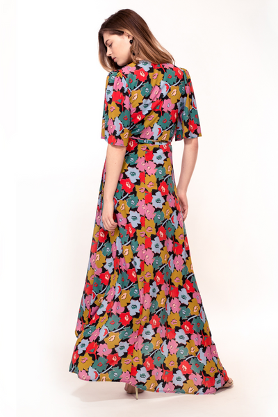 Hide the Label Rosa Wrap Maxi Dress in Cut Out Floral Print, available at ZERRIN