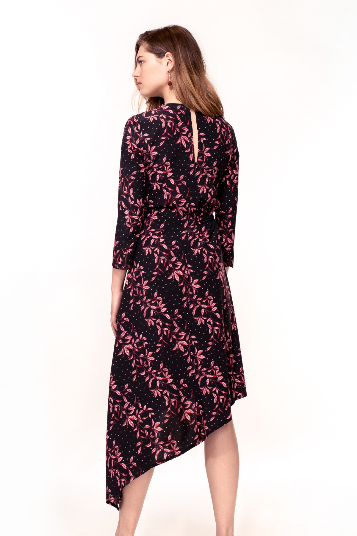 Hide the Label Azalea Dress in Pink Leaf Print, available on ZERRIN