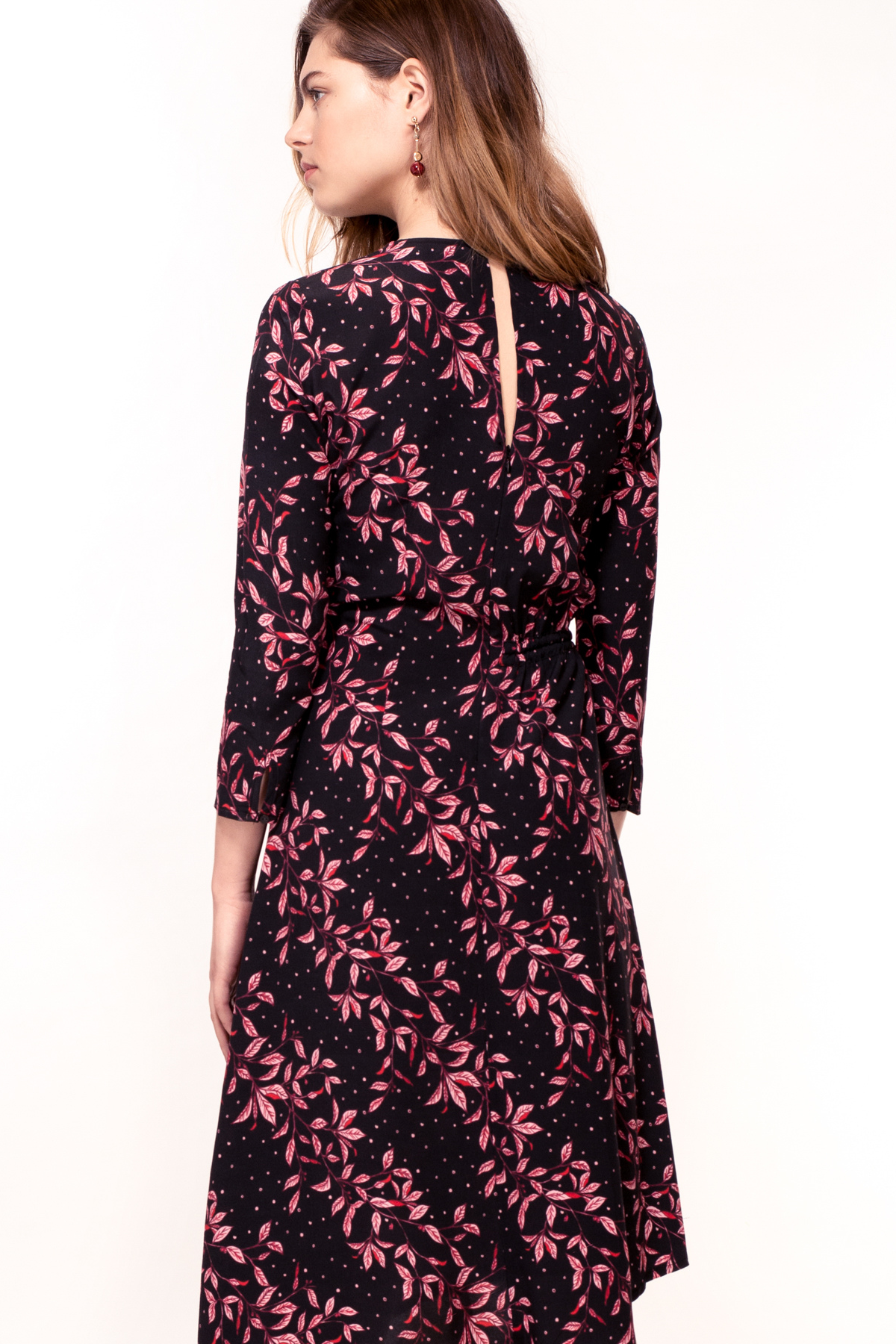 Hide the Label Azalea Dress in Pink Leaf Print, available on ZERRIN