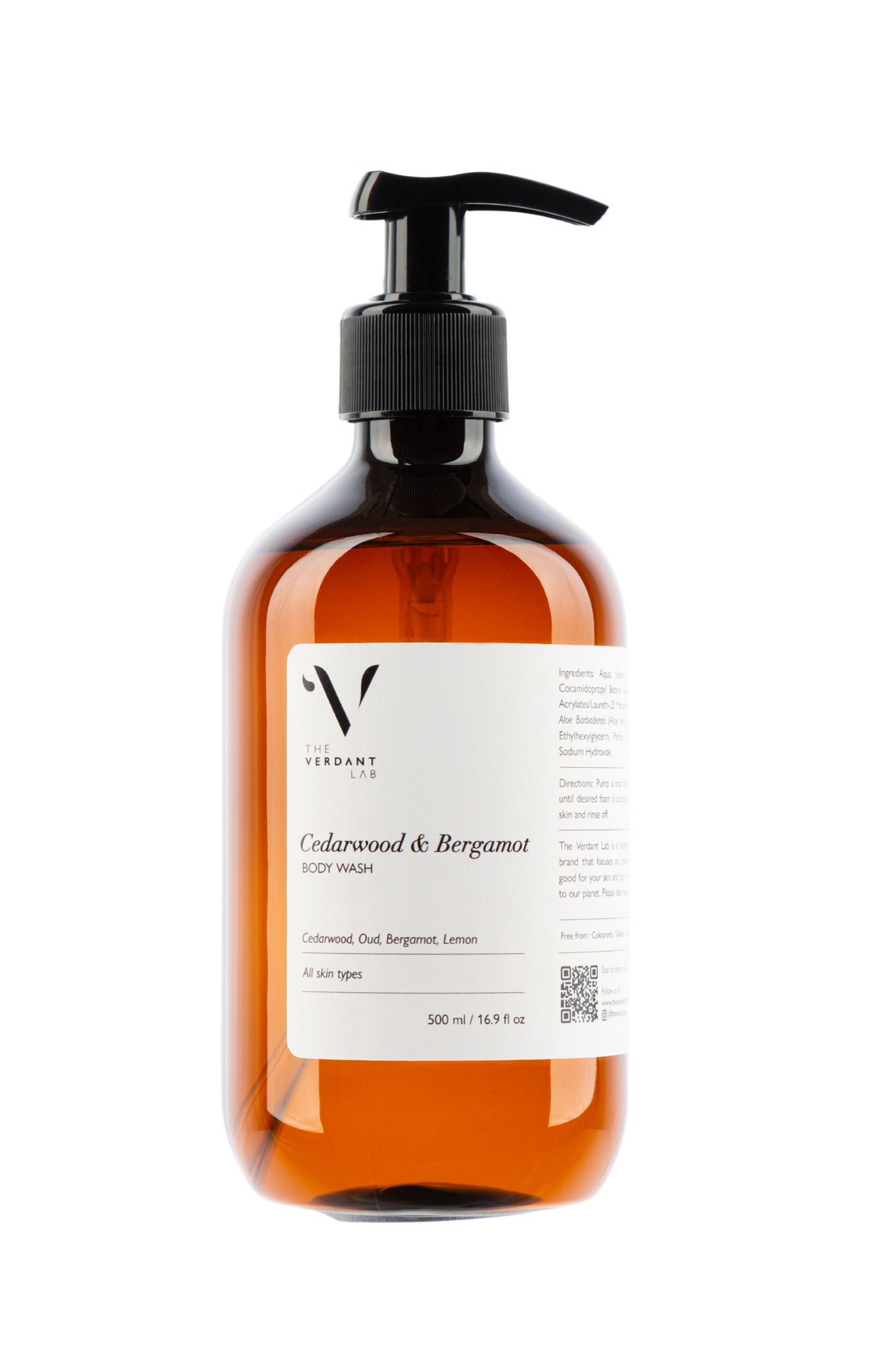 The Verdant Lab Body Wash in Cedarwood & Bergamot, available on ZERRIN with free Singapore shipping