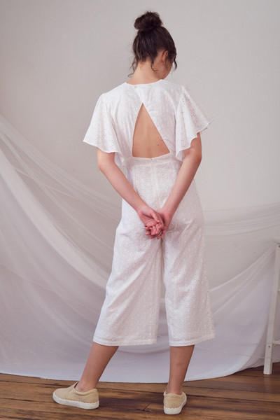 Lily & Lou Rachel Jumpsuit in White, available in ZERRIN