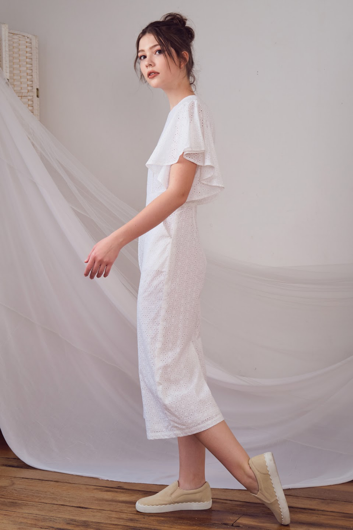 Lily & Lou Rachel Jumpsuit in White, available in ZERRIN