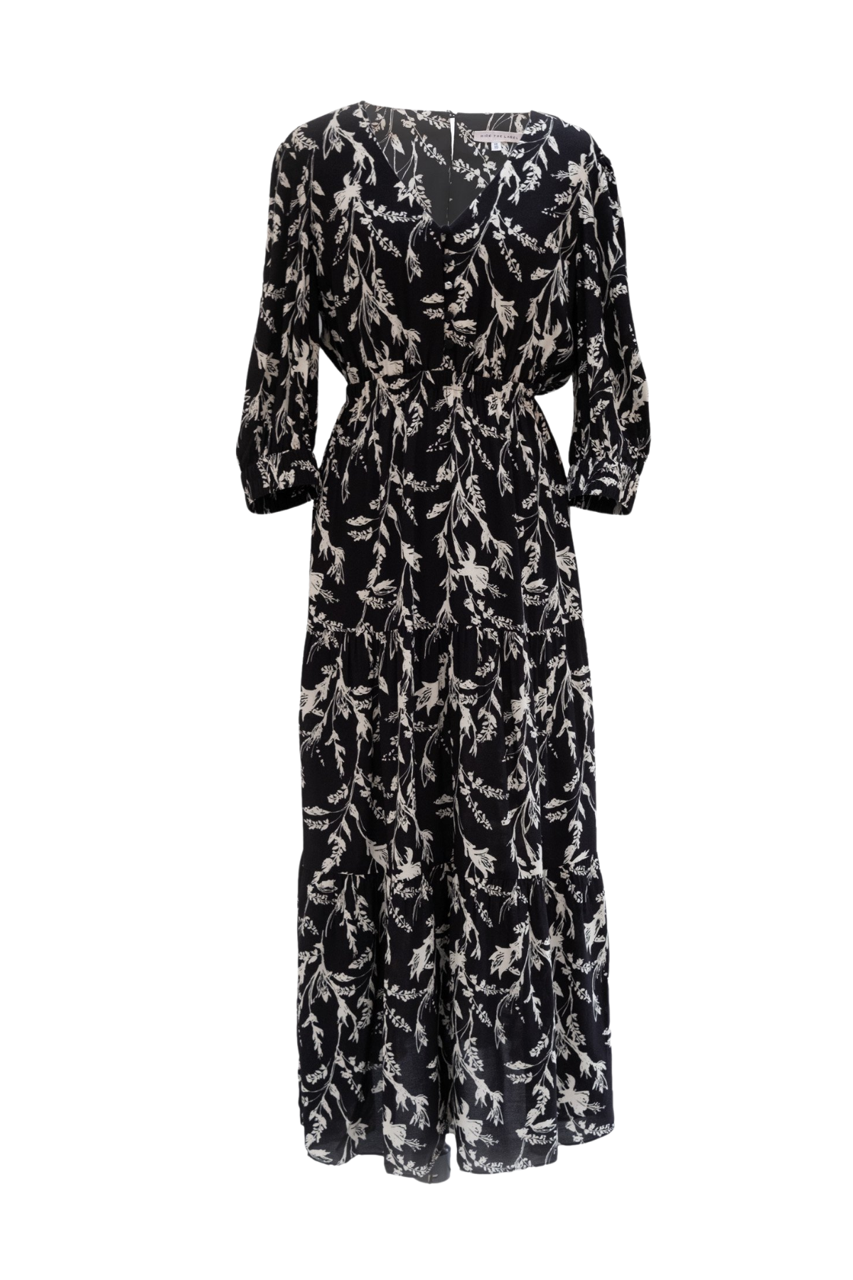 Hide the Label Kalmia Maxi in Black & White Sketch Floral | ZERRIN