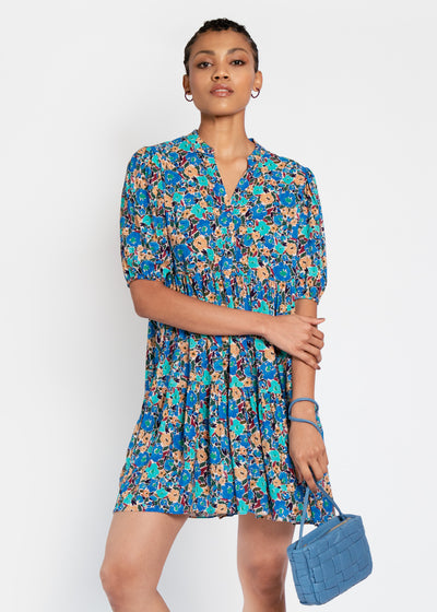 Hide the Label Lilium Short Tiered Dress In Expressive Floral