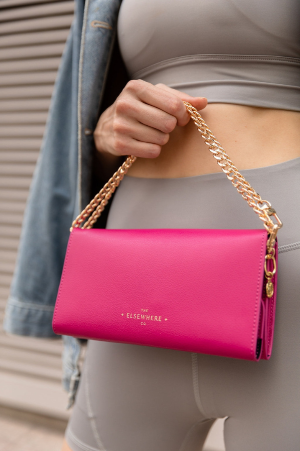 The Elsewhere Co  Fashionista Travel Wallet, Chain + Charm Set Pink – The  Elsewhere Co.