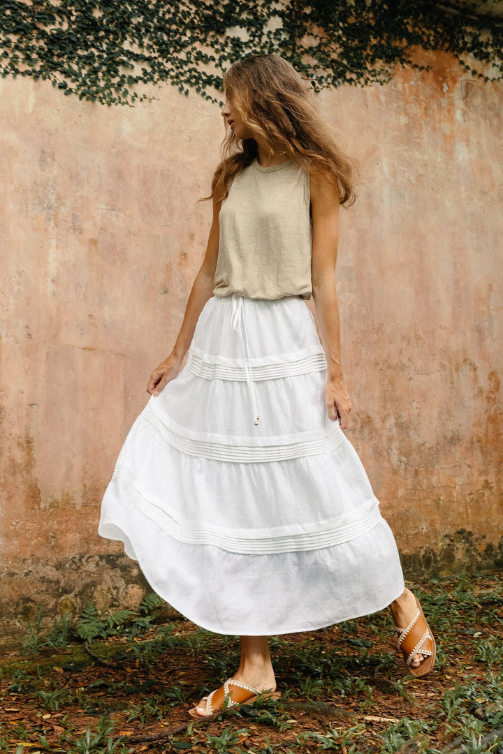 Classic Linen Maxi Skirt