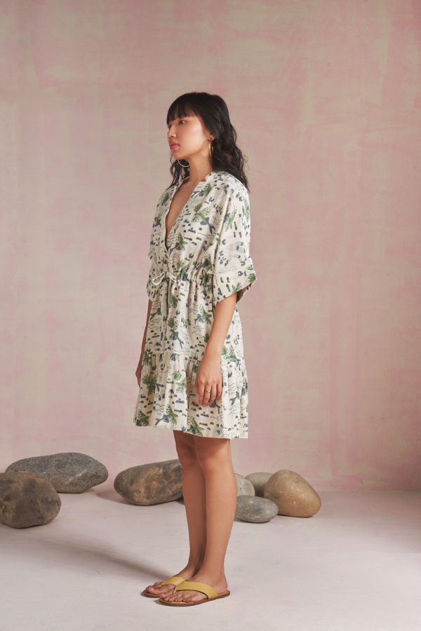 Sui Ocean Bloom Kala Cotton Dress, womens sustainable summer dresses available on ZERRIN with free Singapore shipping