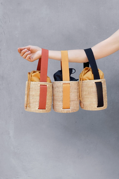Manava Anuna Rattan Bag in Black, available on ZERRIN with free Singapore shipping