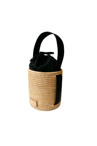 Manava Anuna Rattan Bag in Black, available on ZERRIN with free Singapore shipping