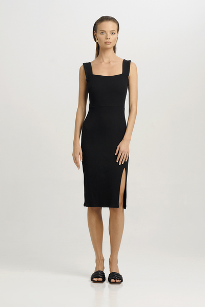 Sans Faff Samantha Ribbed Dress, a bodycon style made from bamboo fabric, available on ZERRIN with free Singapore shipping