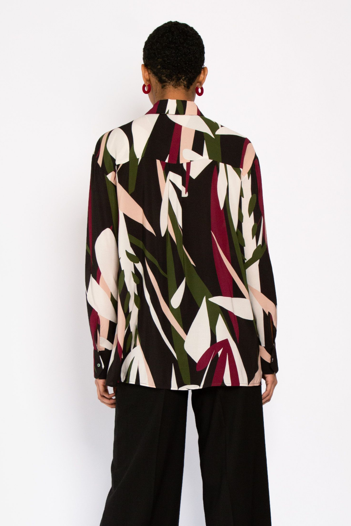 Hide the Label Nerine Longline Shirt in Abstract Floral, available in ZERRIN