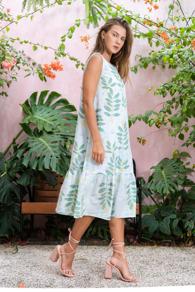 Lily & Lou Amber Dress in Leafy, available in ZERRIN