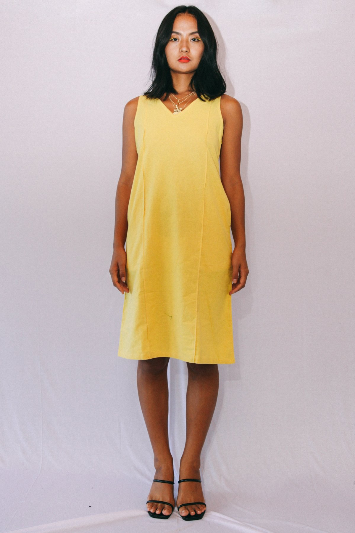 Stain Sahara Dress in Banana, available in ZERRIN