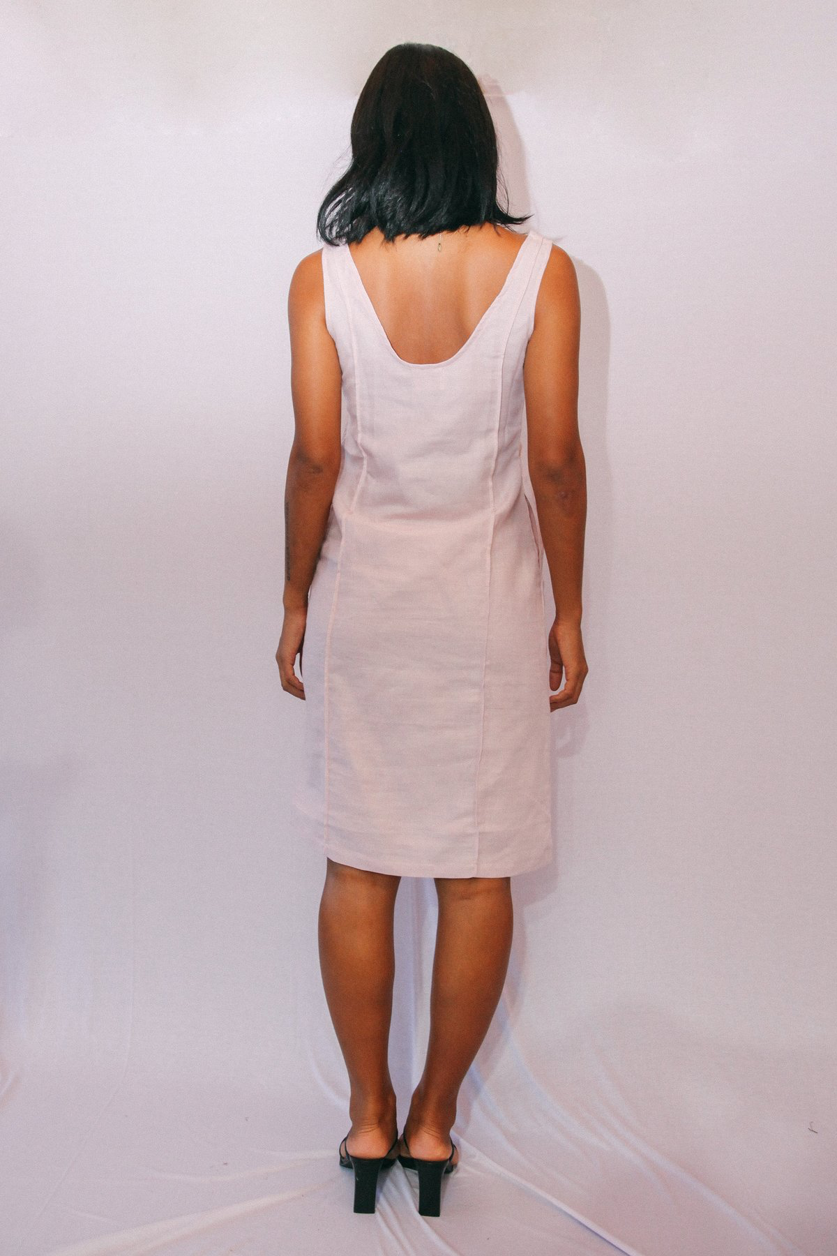 Stain Sahara Dress in Lychee, available in ZERRIN