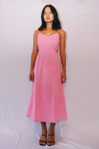 Stain Sol Dress in Guava, available in ZERRIN