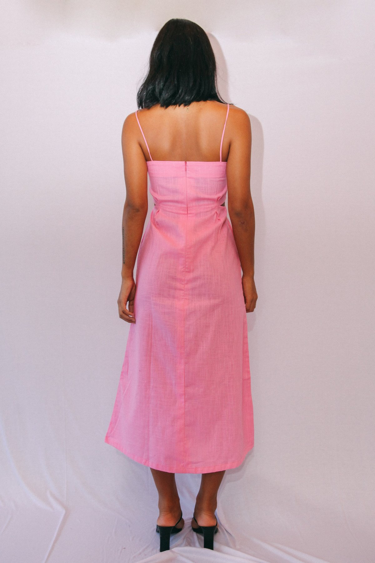 Stain Sol Dress in Guava, available in ZERRIN