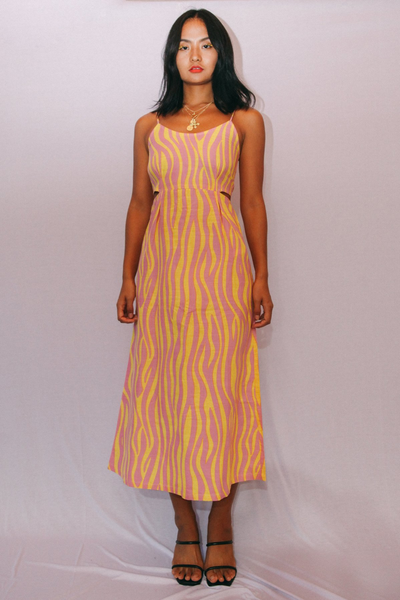 Stain Sol Dress in Lemonade, available in ZERRIN