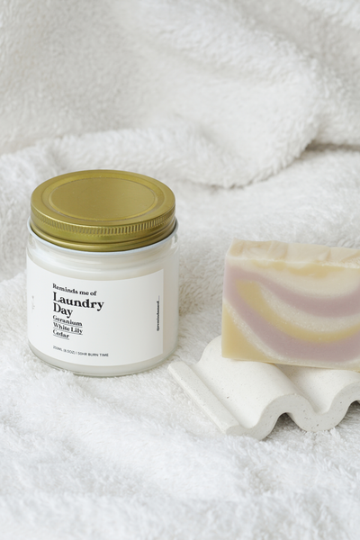 Gentle Mood Fresh Laundry Soap Candle Set, available on ZERRIN with free Singapore shipping