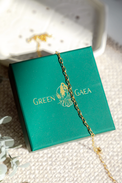 Green Gaea Budapest Link Chain Necklace, available on ZERRIN with free Singapore shipping