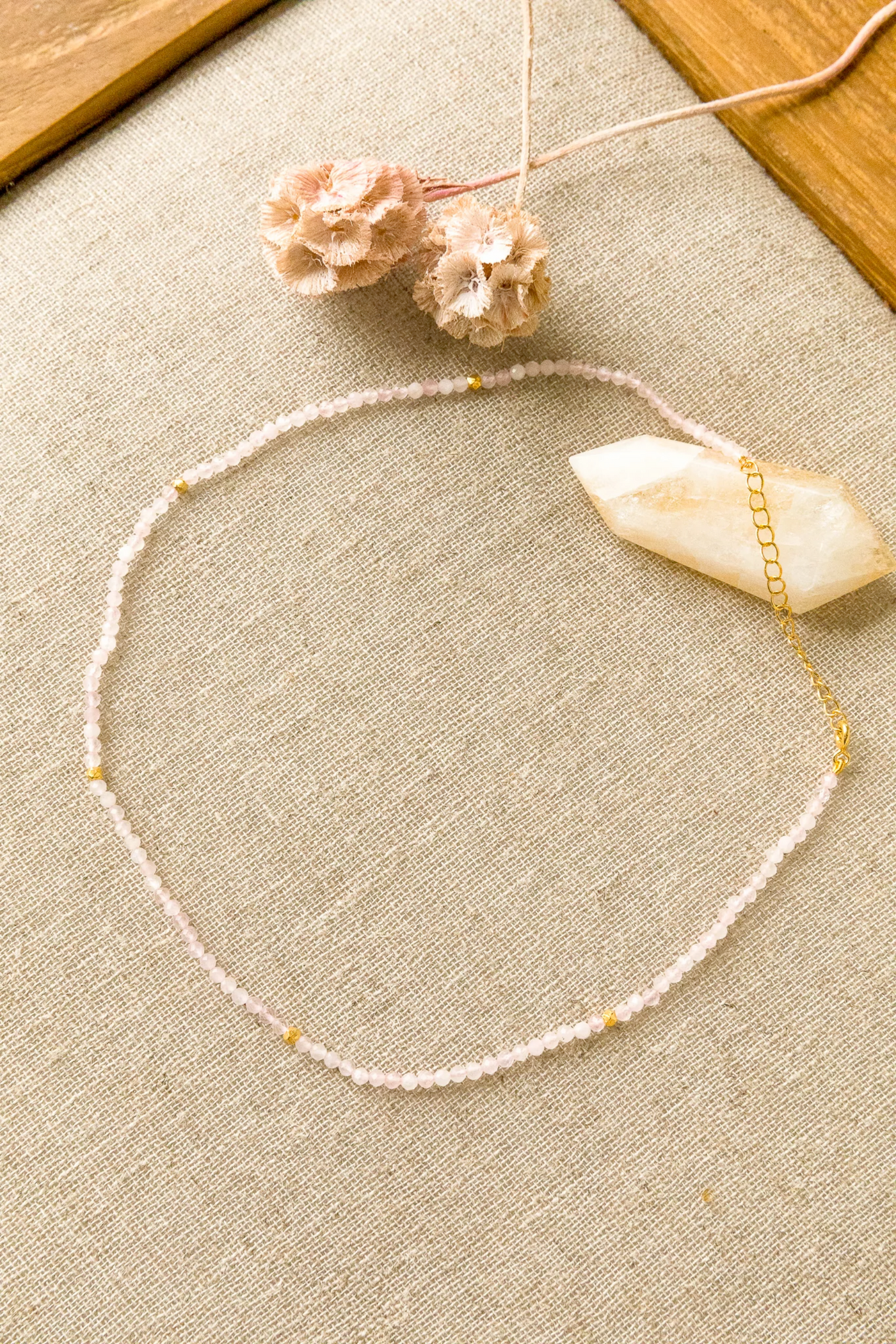 Green Gaea Rose Quartz Crystal Necklace, available on ZERRIN with free Singapore shipping