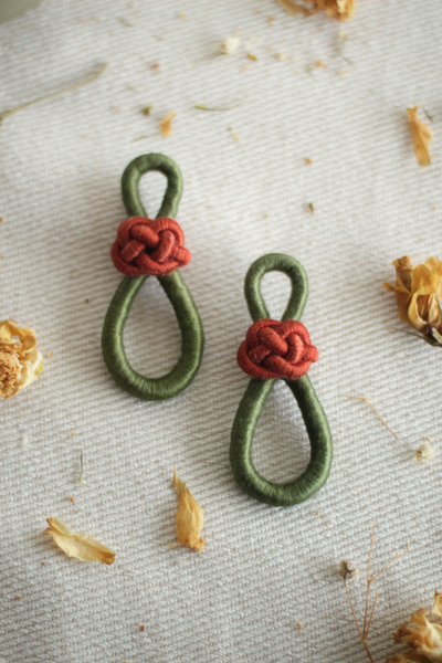 Talee Ania Loop Earrings in Pine & Sunset, available on ZERRIN with free Singapore shipping