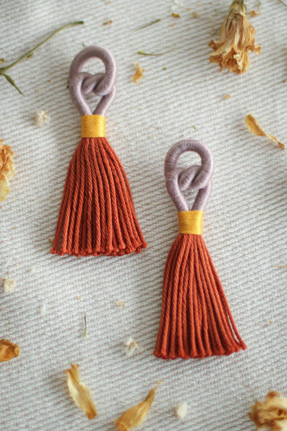 Talee Bayu Knot Earrings in Mauve & Red Earth, available on ZERRIN with free Singapore shipping