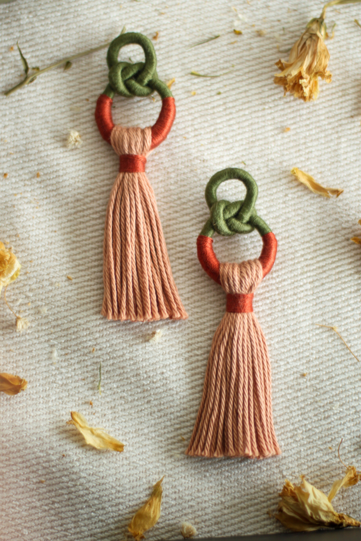Talee Zia Knot Earrings in Pine & Apricot, available on ZERRIN with free Singapore shipping