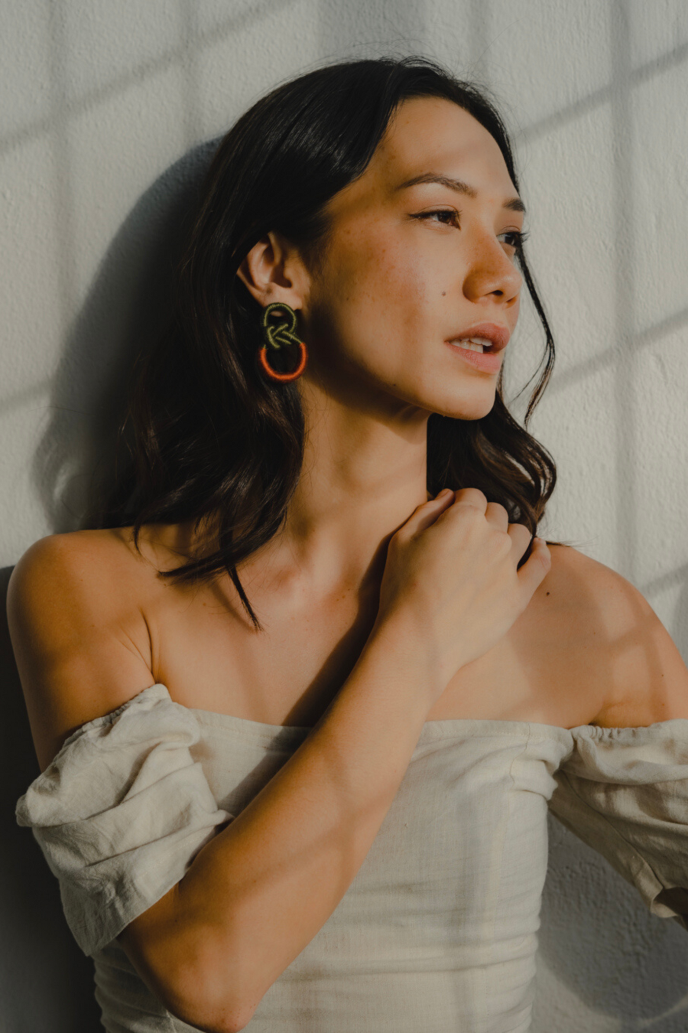 Talee Zia Loop Earrings in Pine & Sunset, available on ZERRIN with free Singapore shipping