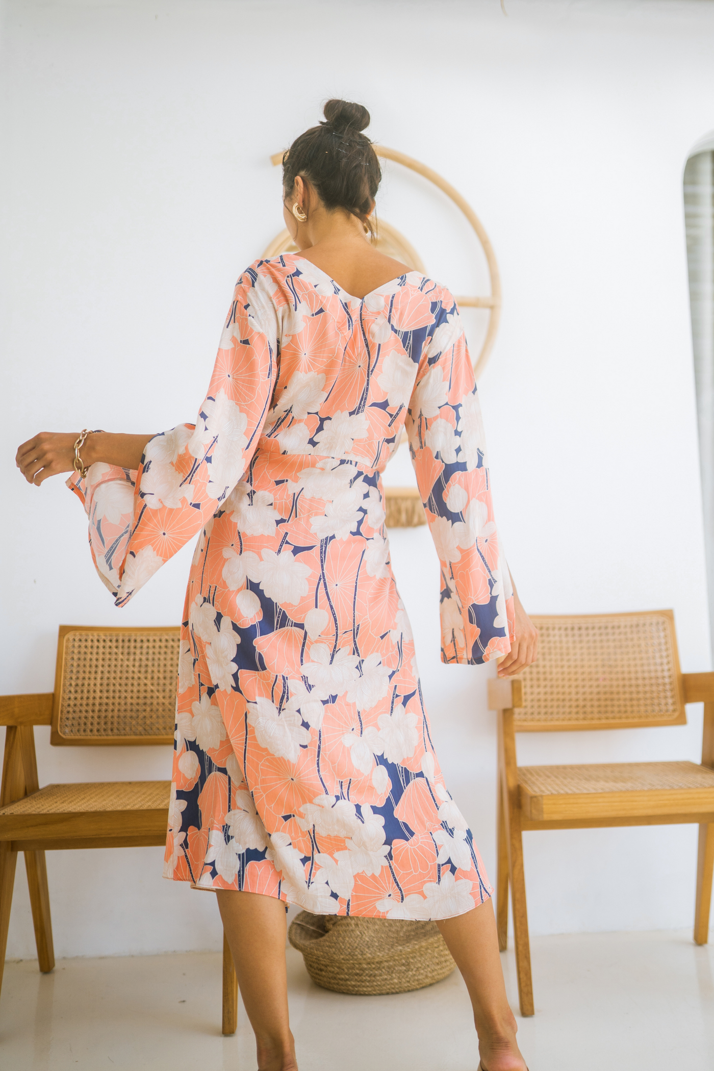 One Puram Chela Dress in Lotus Peach, available on ZERRIN with free Singapore shipping