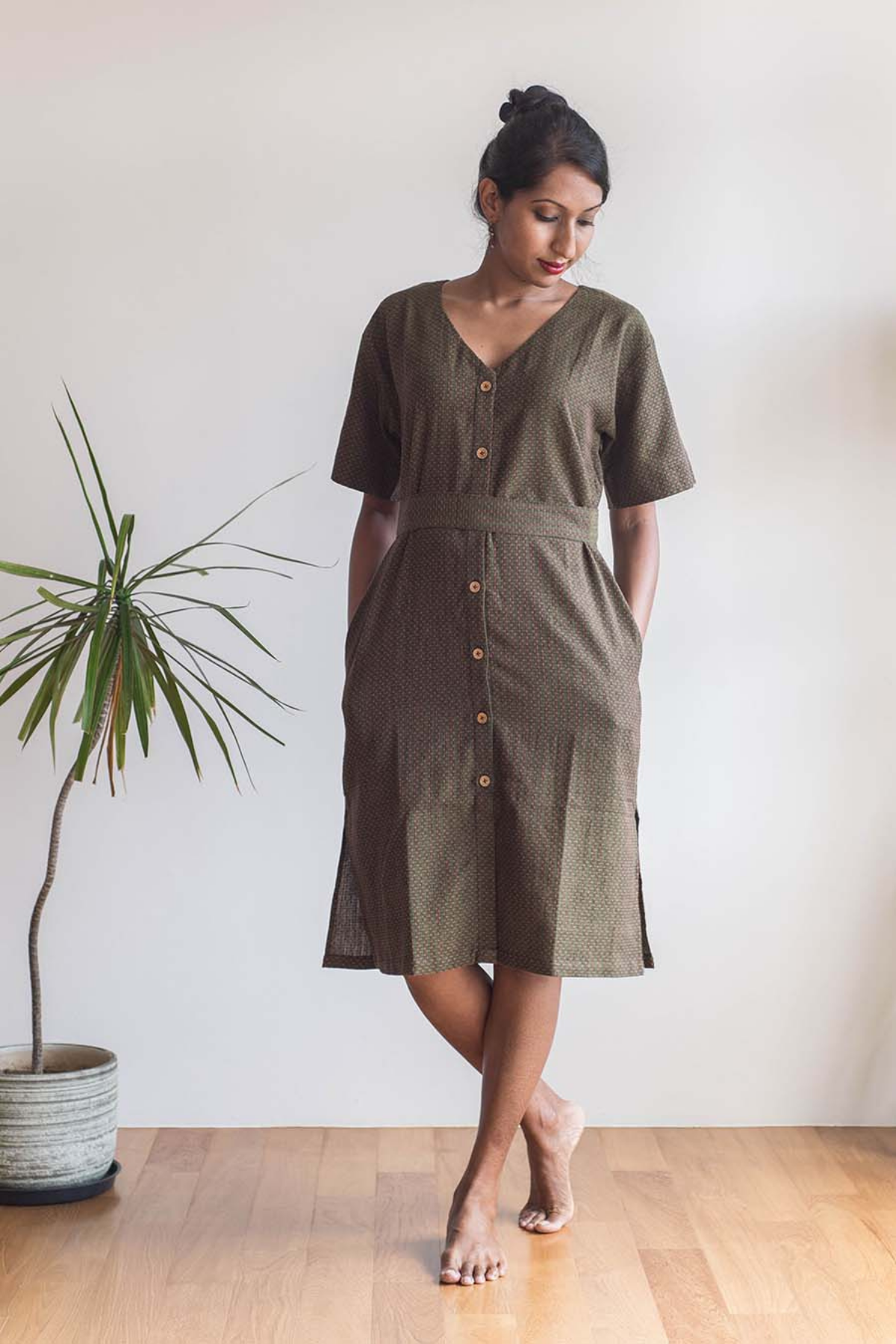 Nost Sapana Dress in Green, available in ZERRIN