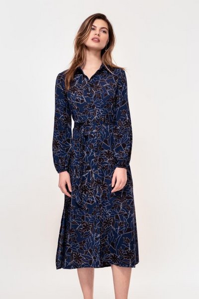 Hide the Label Acacia Shirt Dress in Navy & White Sketch Print, available on ZERRIN with free Singapore shipping