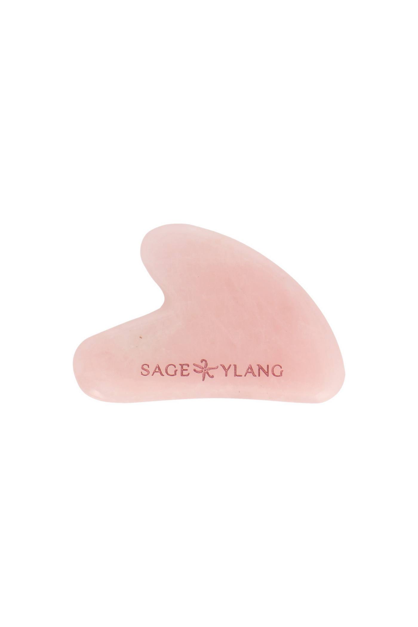 Sage & Ylang Rose Quartz Gua Sha, available on ZERRIN with free Singapore shipping above $50